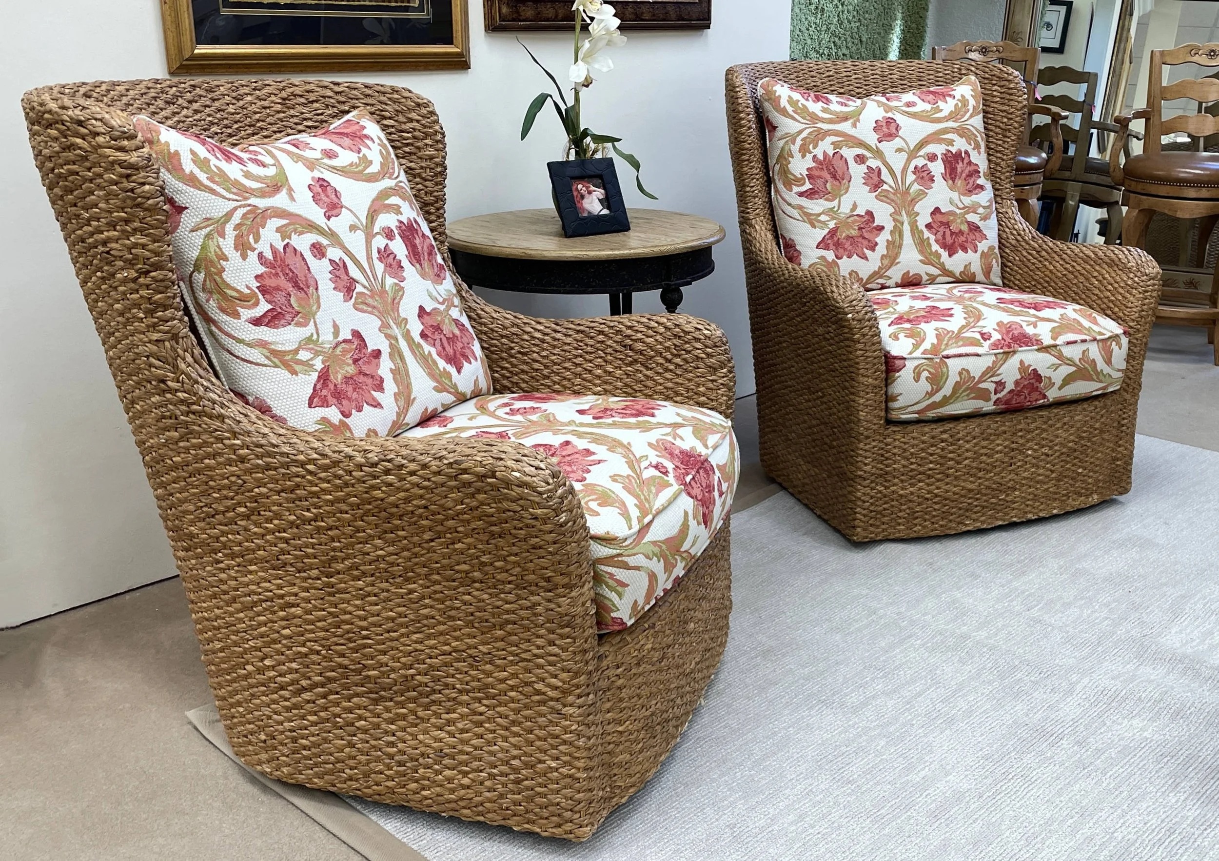 家具 Water Hyacinth vintage Chair Encore Furniture Gallery-Pair - Century Furniture Jay Woven Water
